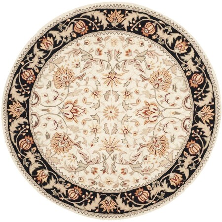 Safavieh 8 x 8 ft. Easy Care Hand Hooked Area Rug, Ivory and Black EZC101A-8R